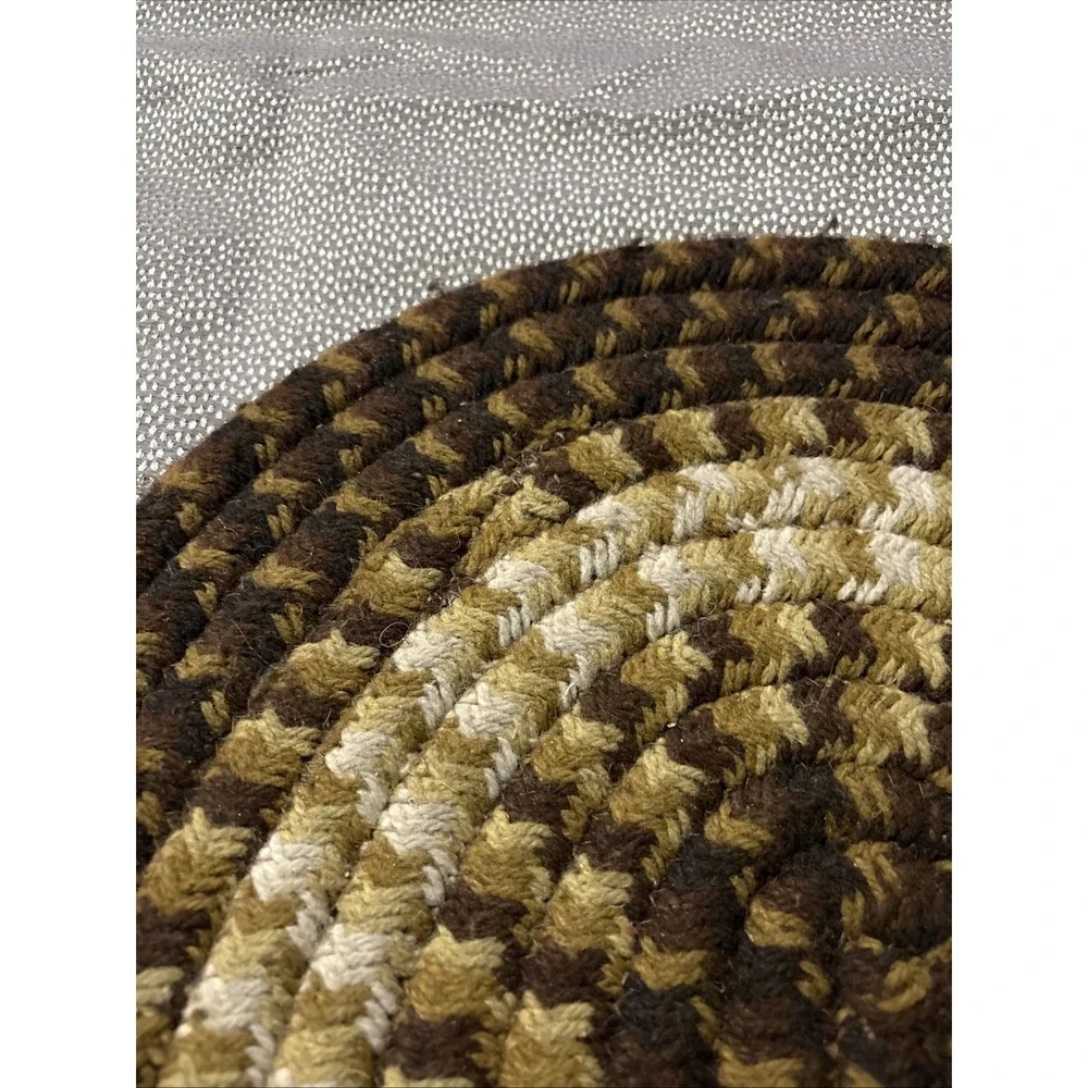 Oval Braided Wool Blend Chunky Area Rug 32